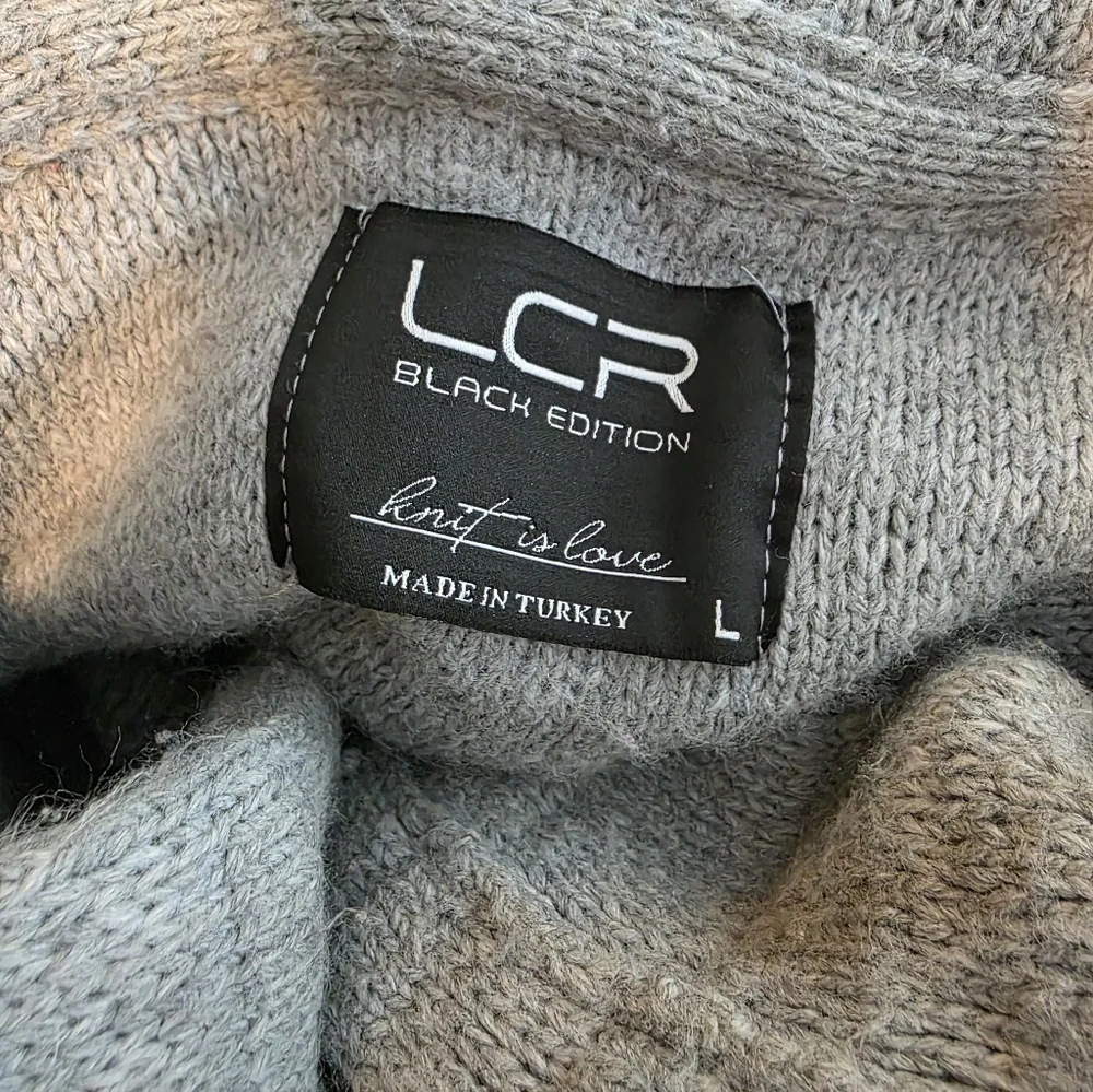 LCR Black Edition Gray Black Hooded Sweater Jacket Slim Size Large BW-3175